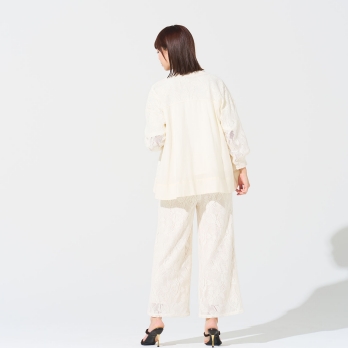 WL カーテンレースストレート パンツ 詳細画像