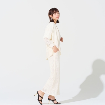 WL カーテンレースストレート パンツ 詳細画像