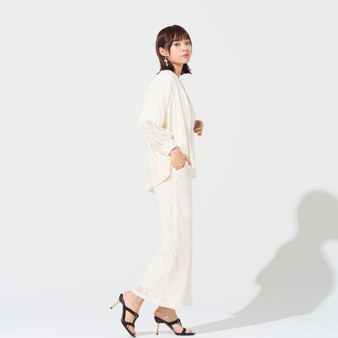 WL カーテンレースストレート パンツ 詳細画像 ホワイト 4