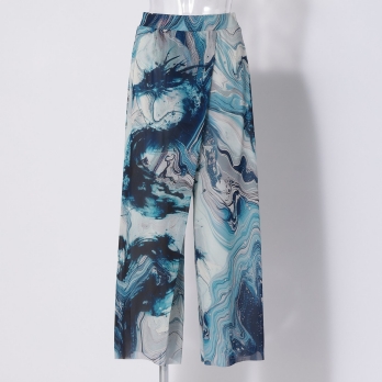 Marble dragon print on net パンツ 詳細画像