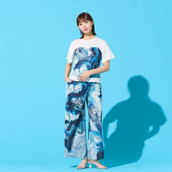 Marble dragon print on net パンツ 詳細画像 ブルー系マルチ 1