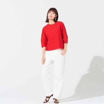 Dragon print denim パンツ