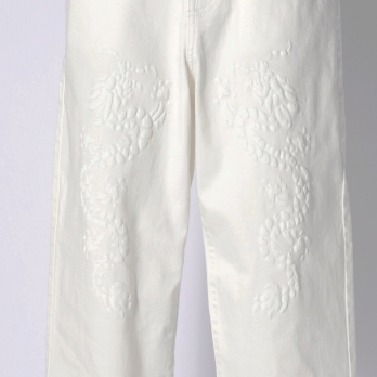 Dragon print denim パンツ 詳細画像