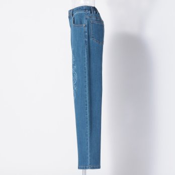 Dragon print denim パンツ 詳細画像