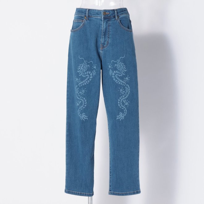 Dragon print denim パンツ 詳細画像 ネイビー 1