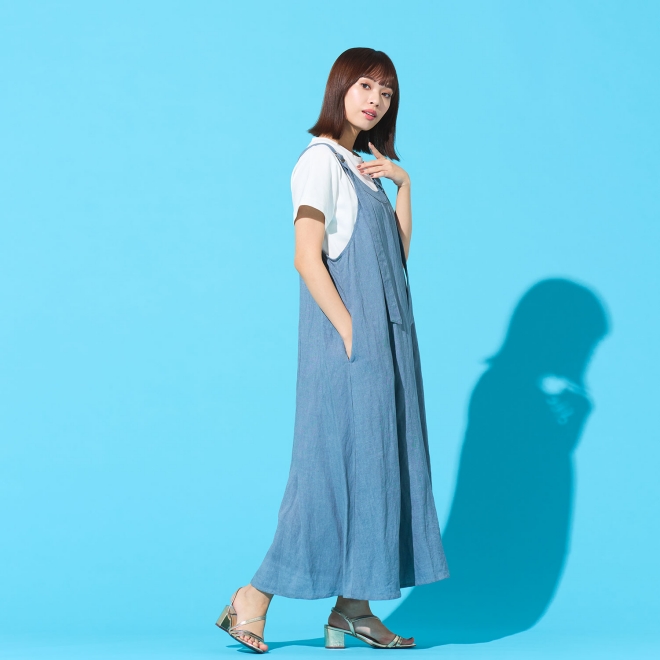WLC Tシャツ×テンセル麻 ドレス 詳細画像 ライトブルー 4