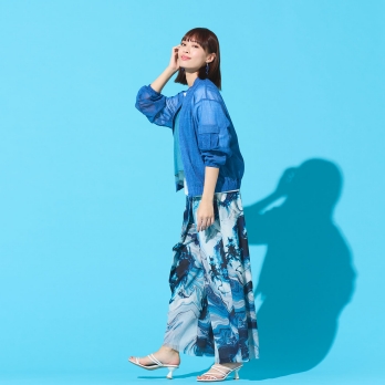 Sheer denim ブルゾン 詳細画像