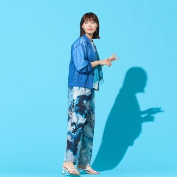 Sheer denim ブルゾン 詳細画像