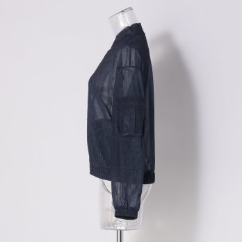 Sheer denim ブルゾン 詳細画像