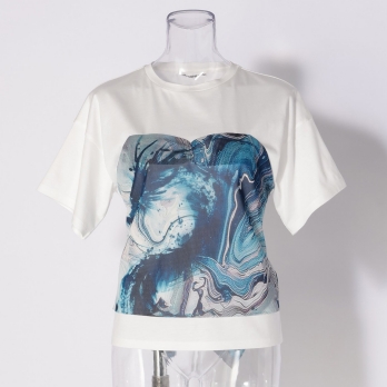 Marble dragon print T-shirt プルオーバー 詳細画像