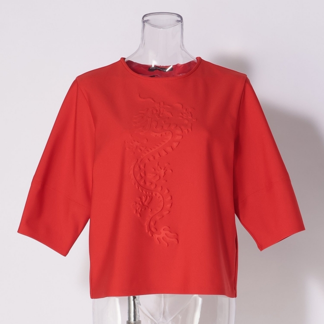 Dragon emboss Tops プルオーバー 詳細画像 レッド 5