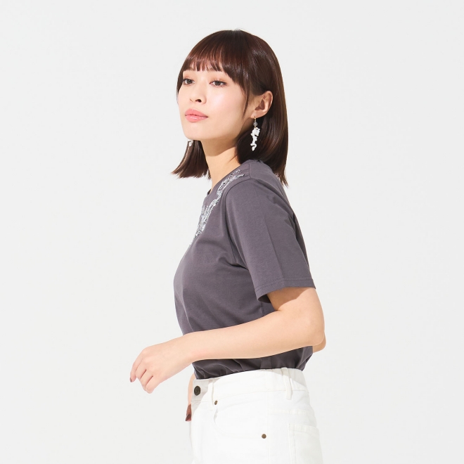 Emperor dragon embroidery T-shirt プルオーバー 詳細画像 グレー 2