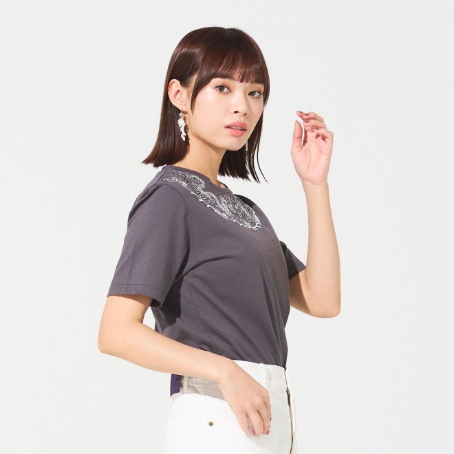 Emperor dragon embroidery T-shirt プルオーバー 詳細画像 グレー 4