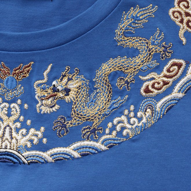 Emperor dragon embroidery T-shirt プルオーバー 詳細画像 ライトブルー 6