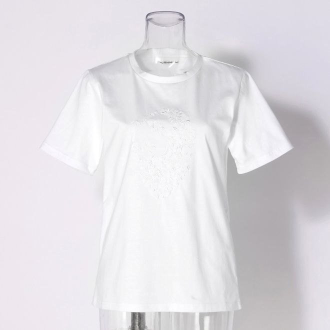 Flower panda embroidery T-shirt プルオーバー 詳細画像 ホワイト 1