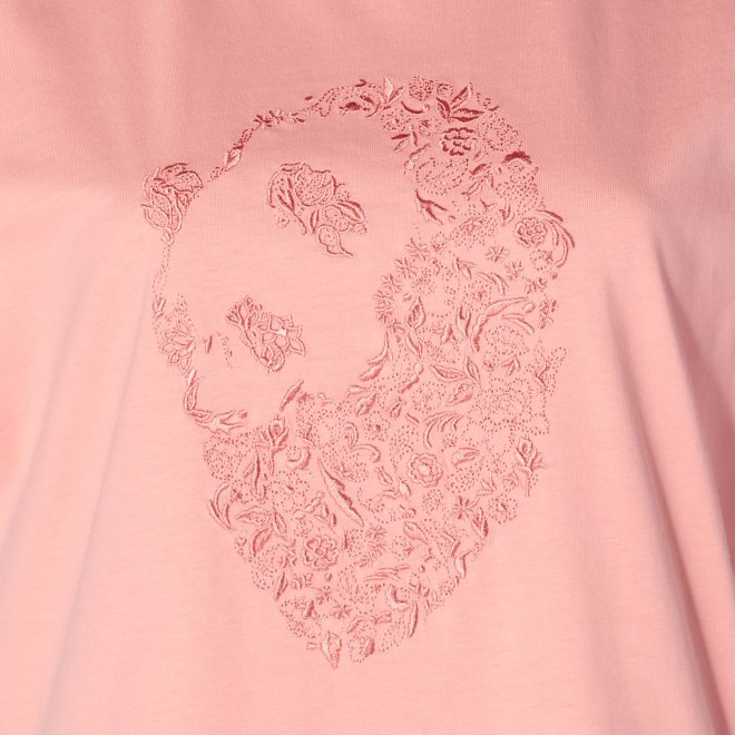 Flower panda embroidery T-shirt プルオーバー 詳細画像 ライトピンク 5