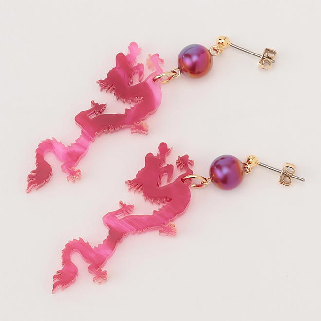 Dragon Pierced earrings 詳細画像 レッド 1