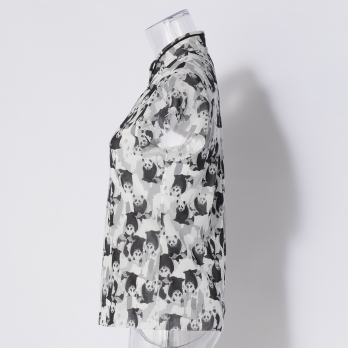Panda print net ブラウス 詳細画像
