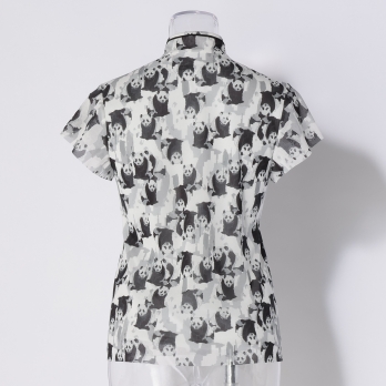 Panda print net ブラウス 詳細画像
