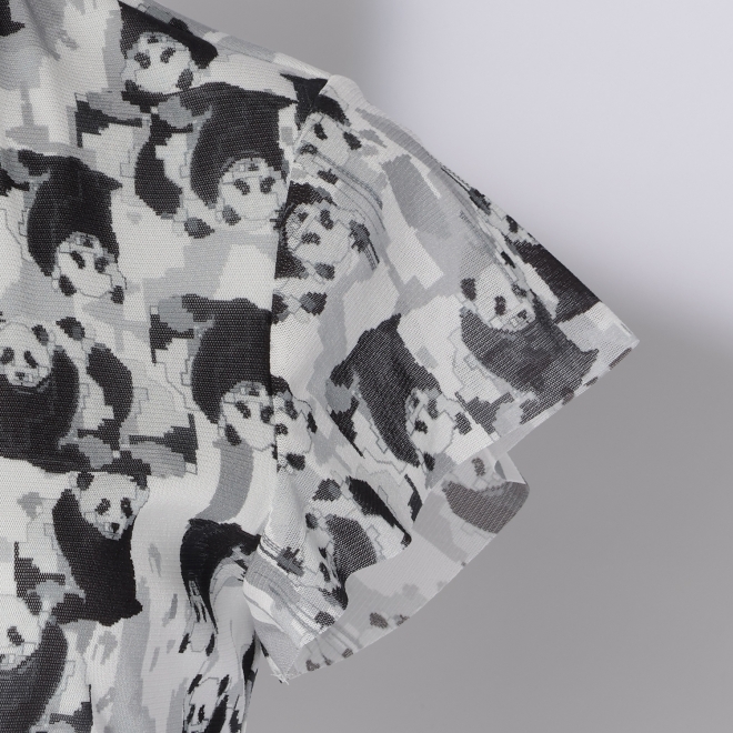 Panda print net ブラウス 詳細画像 黒系マルチ 9