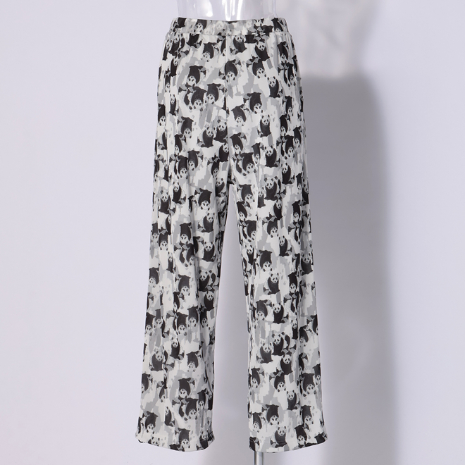 Panda print net パンツ 詳細画像 黒系マルチ 3