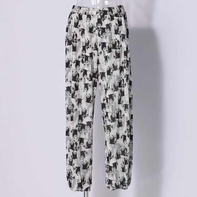 Panda print net パンツ 詳細画像 黒系マルチ 4