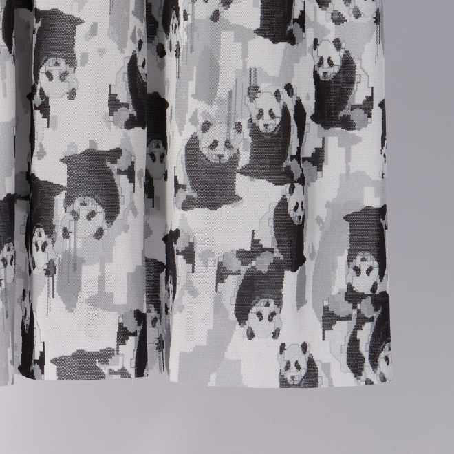 Panda print net ドレス 詳細画像 黒系マルチ 6