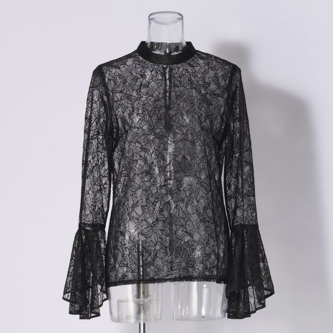 【COMING SOON】【DRESS COLLECTION】Bell sleeve slit ドレス 詳細画像 ブラック 2