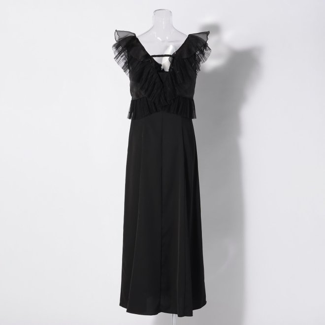 【DRESS COLLECTION】Pleats tulle ドレス 詳細画像 ブラック 3