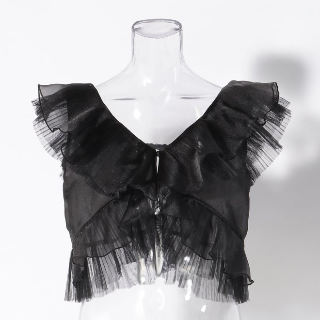 【DRESS COLLECTION】Pleats tulle ドレス 詳細画像 ブラック 5