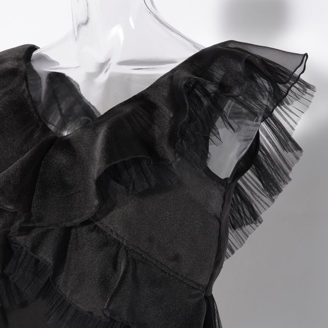 【DRESS COLLECTION】Pleats tulle ドレス 詳細画像 ブラック 6