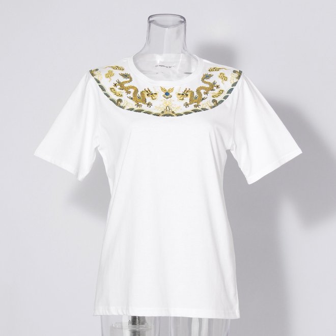 【COMING SOON】Emperor dragon embroidery Tシャツ 詳細画像 ホワイト 1