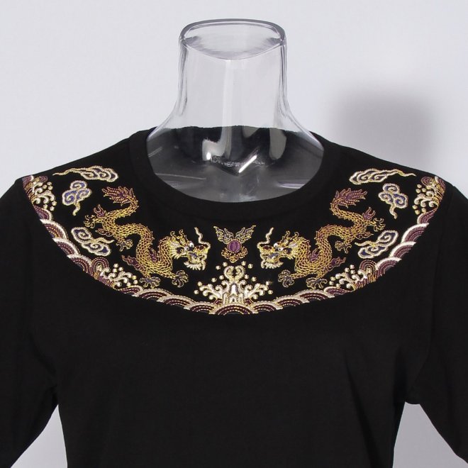 【COMING SOON】Emperor dragon embroidery Tシャツ 詳細画像 ブラック 2