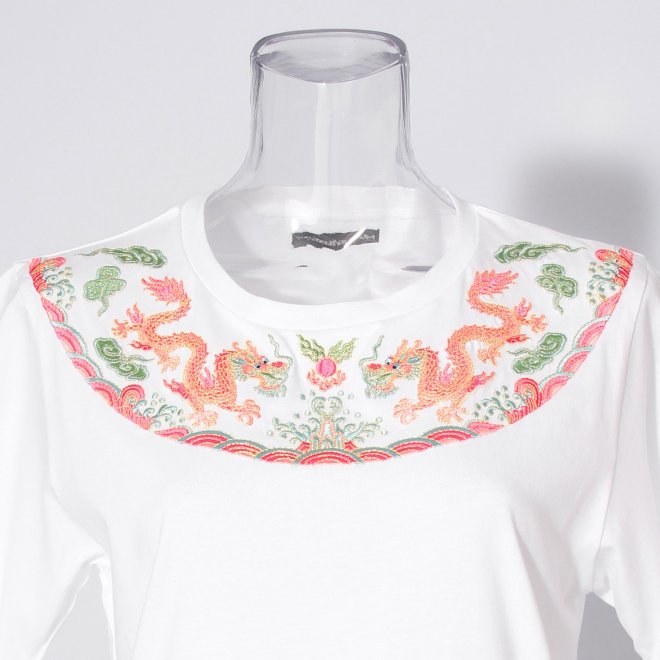 【COMING SOON】Emperor dragon embroidery Tシャツ 詳細画像 白系マルチ 4