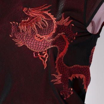 DRAGON EMBROIDERY ON STRETCH NETTING　ブラウス 詳細画像
