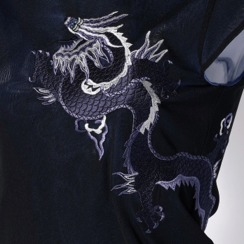 DRAGON EMBROIDERY ON STRETCH NETTING　ブラウス 詳細画像