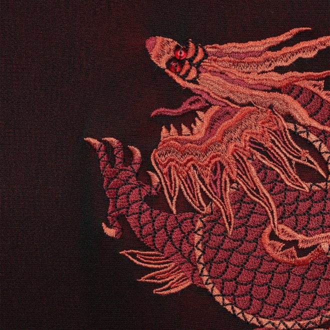 DRAGON EMBROIDERY ON STRETCH NETTING　ブラウス 詳細画像 赤系マルチ 7