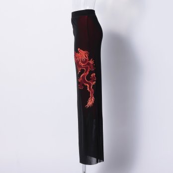 DRAGON EMBROIDERY ON STRETCH NETTING　スカート 詳細画像