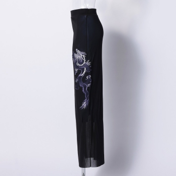 DRAGON EMBROIDERY ON STRETCH NETTING　スカート 詳細画像
