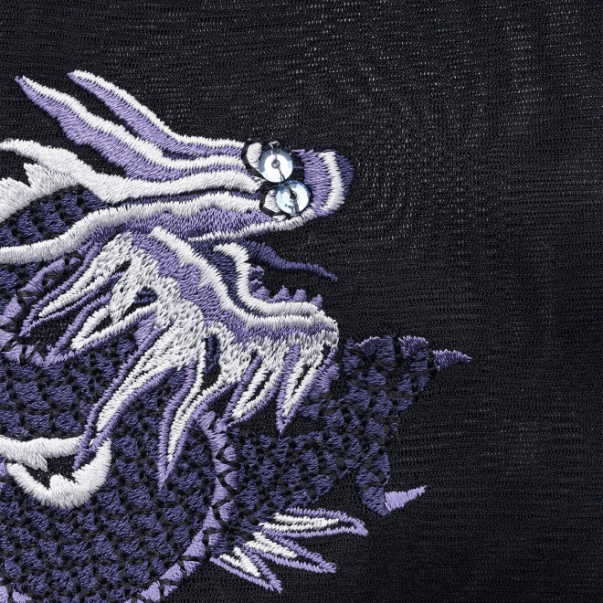 DRAGON EMBROIDERY ON STRETCH NETTING　ドレス 詳細画像 ブルー系マルチ 7