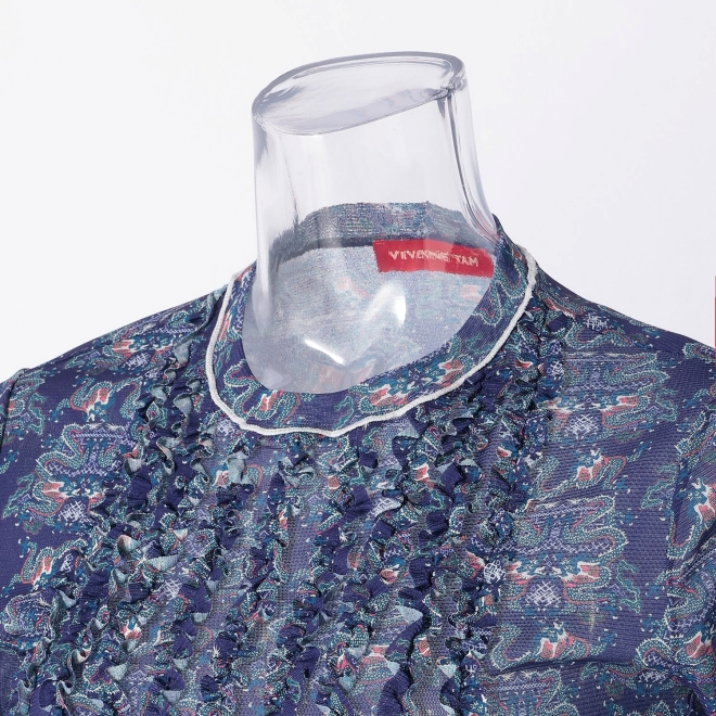 DRAGON ALLOVER PRINTED STRETCH NET　ブラウス 詳細画像 パープル系マルチ 4