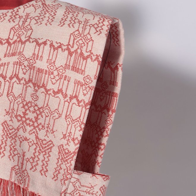 Deer jacquard denim ブラウス 詳細画像 レッド 5