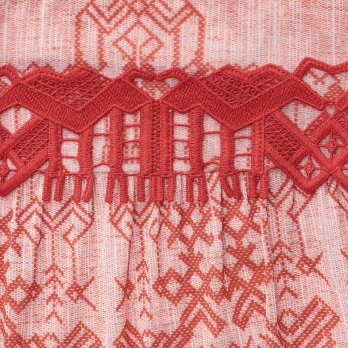 Deer print on stretch netting ブラウス 詳細画像