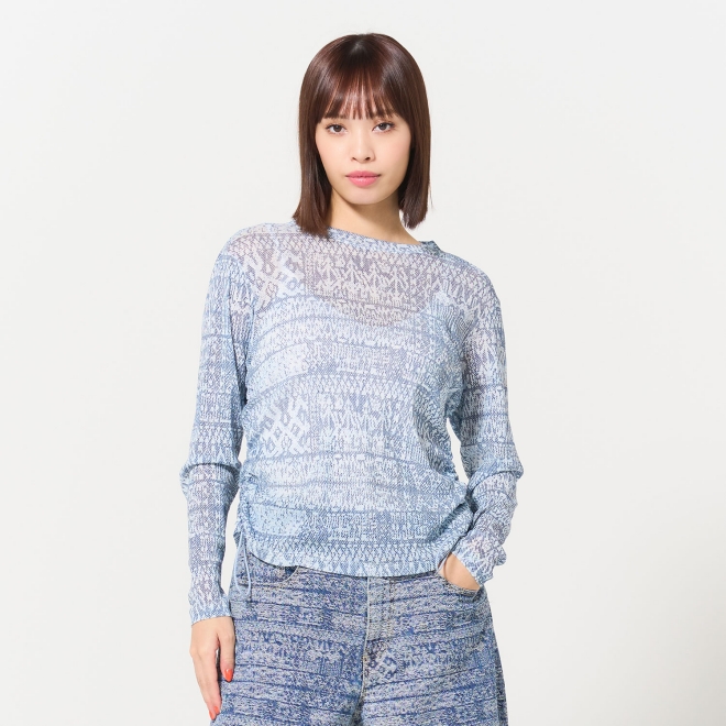 Tie dye stripy print ブラウス 詳細画像 ライトブルー 1