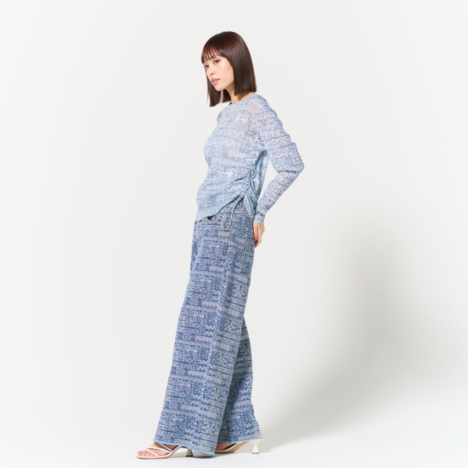 Tie dye stripy print ブラウス 詳細画像 ライトブルー 2