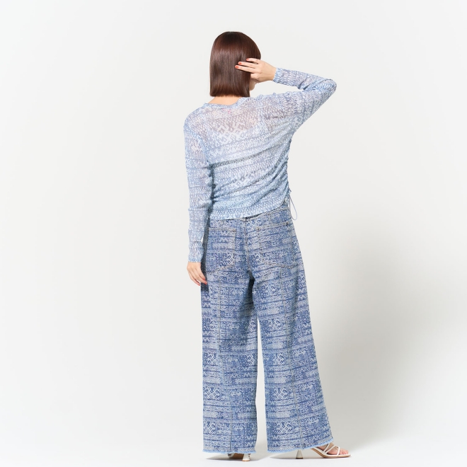 Tie dye stripy print ブラウス 詳細画像 ライトブルー 3