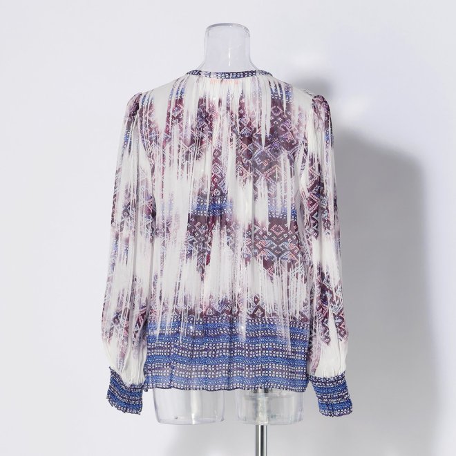 Washed out brocade print ブラウス 詳細画像 白系マルチ 3