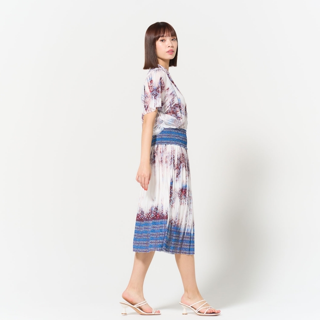 Washed out brocade print net ブラウス 詳細画像 白系マルチ 4