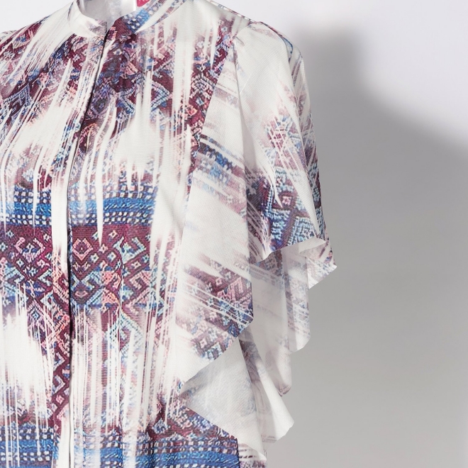 Washed out brocade print net ブラウス 詳細画像 白系マルチ 9