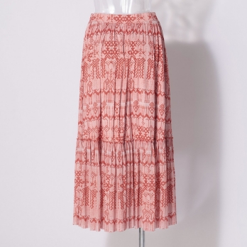 Deer print on stretch netting スカート 詳細画像